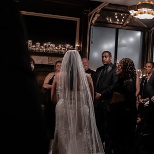 Ivory lace veil